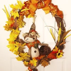 Fall OVERSIZED Grapevine Wreath w/ Soft-Lit!